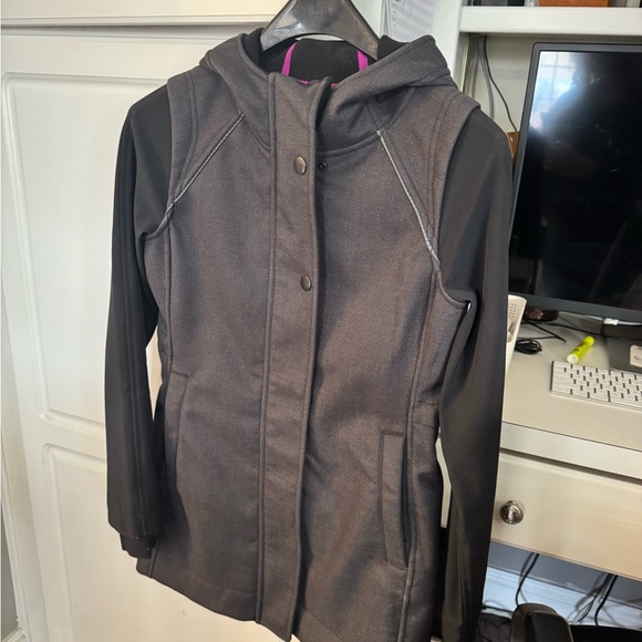 Ivivva Black and Gray Hooded Coat